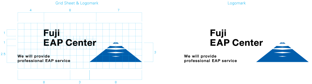 ロゴマークのグリッド図